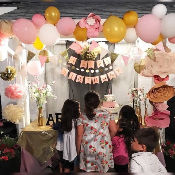 Pink & Gold Happy Birthday Party decorations decor - Picture 4 of 8